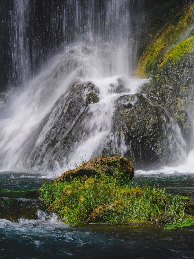 beautiful waterfall in the forest